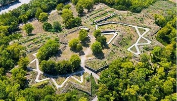 Aerial view of Fort Negley