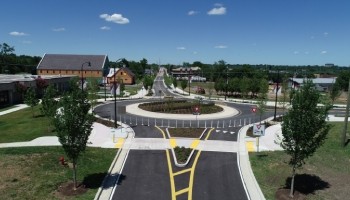 roundabout in a small town