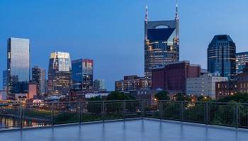 Nashville skyline at dusk