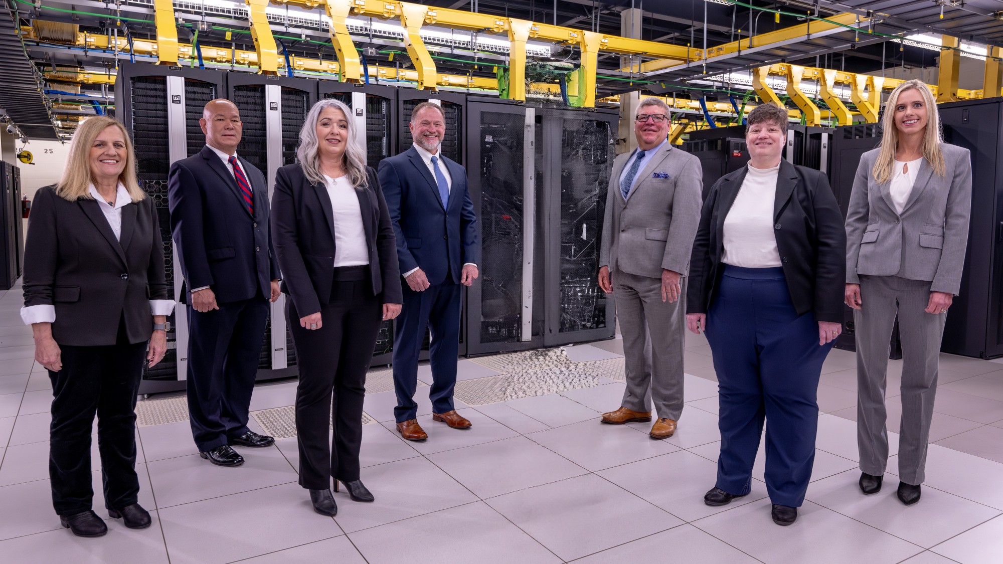 Photo: ITS Leadership team standing in Data center.