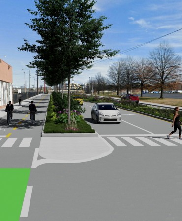 Proposed design on Woodland Street between the Woodland Street bridge and I-24 ramp